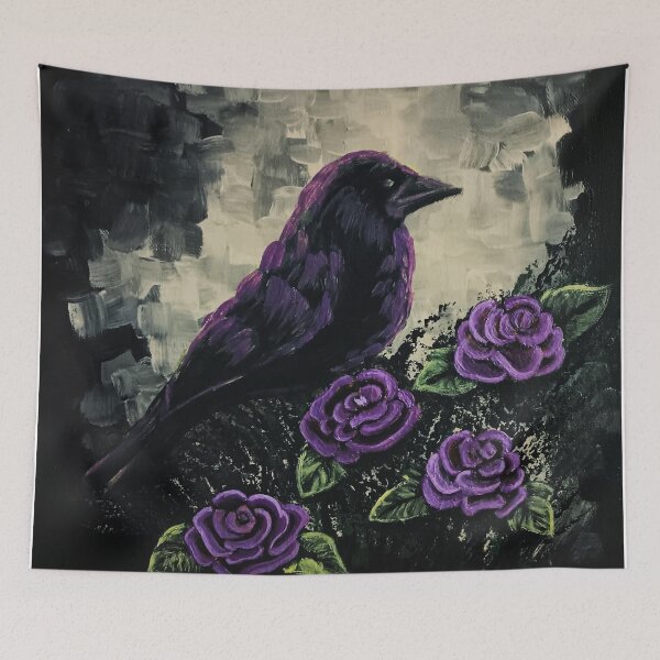 Item preview, Crow Among Velvet Roses designed and sold by ArtistsAtticWI.