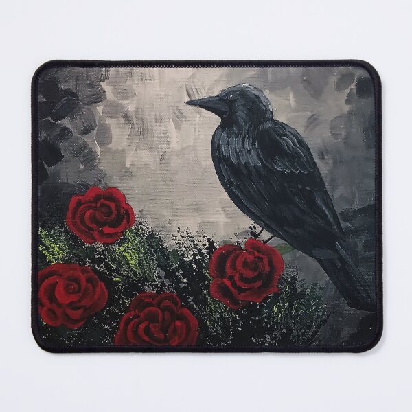 Item preview, Midnight Crow in Crimson Roses designed and sold by ArtistsAtticWI.