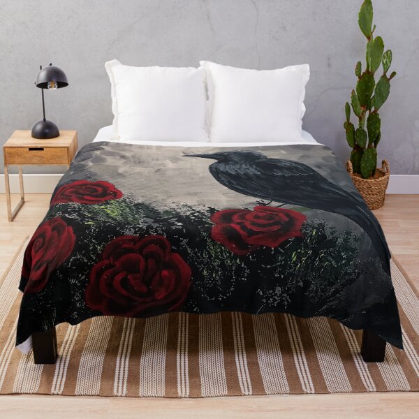 Item preview, Midnight Crow in Crimson Roses designed and sold by ArtistsAtticWI.
