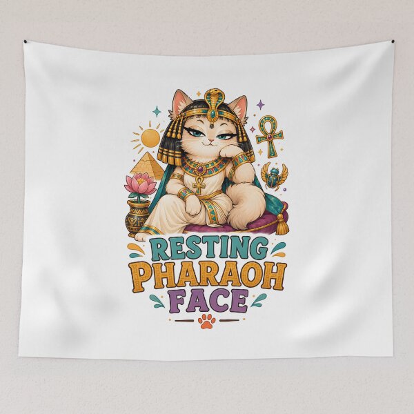 Item preview, Resting Pharaoh Face Egyptian Cat Sticker designed and sold by MoodCats.