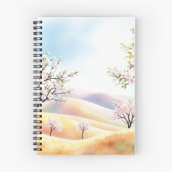Item preview, Cherry Blossom Hills Watercolor Landscape Art Print designed and sold by EllDAV777.
