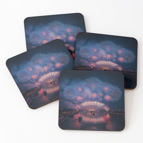 Item preview, Sumida Hanabi Fireworks Night — Japanese Festival Art Print designed and sold by Tokyo Neo Noir Collective .