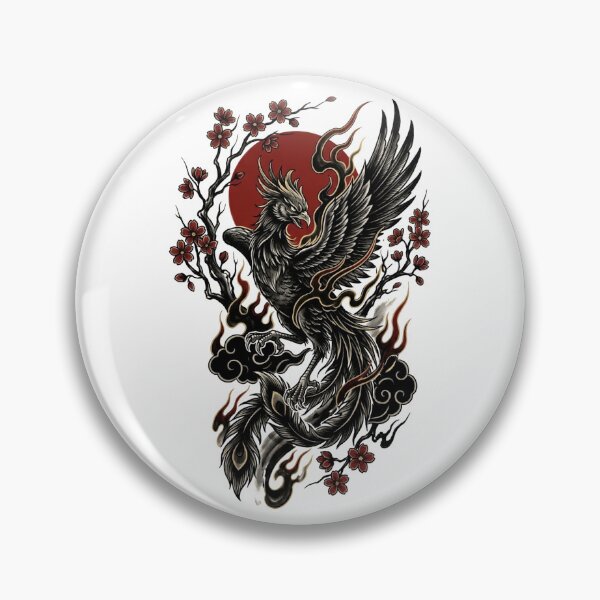 Item preview, Phoenix with Sakura Japanese Tattoo designed and sold by Irezumiya.