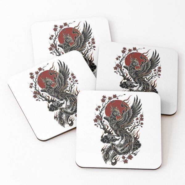 Item preview, Phoenix with Sakura Japanese Tattoo designed and sold by Irezumiya.