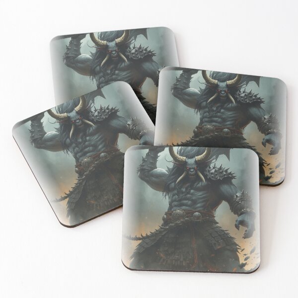 Item preview, Oni Demon Warrior — Japanese Dark Fantasy Art Print designed and sold by Tokyo Neo Noir Collective .