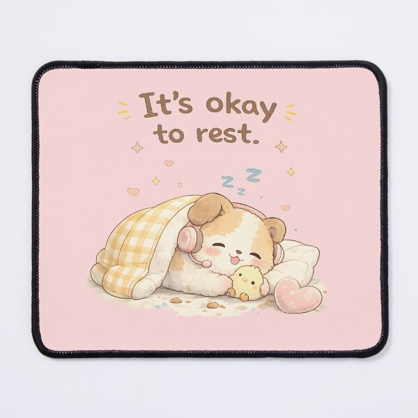 Item preview, It Is Okay to Rest Cute Dog Motivational Quote Design with Relaxing Calm Vibes designed and sold by ArtsyGlaze.
