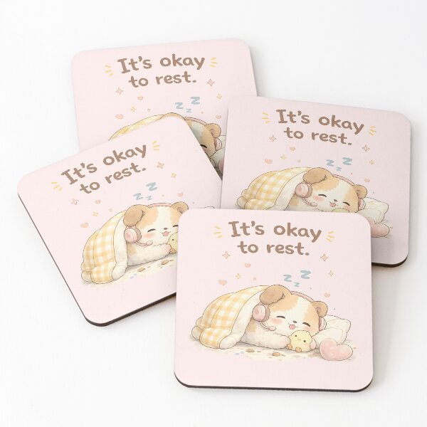 Item preview, It Is Okay to Rest Cute Dog Motivational Quote Design with Relaxing Calm Vibes designed and sold by ArtsyGlaze.