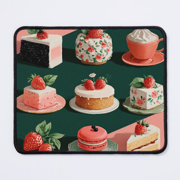 Item preview, Sweet Vintage Strawberry Desserts Aesthetic Illustration designed and sold by colorful-white.