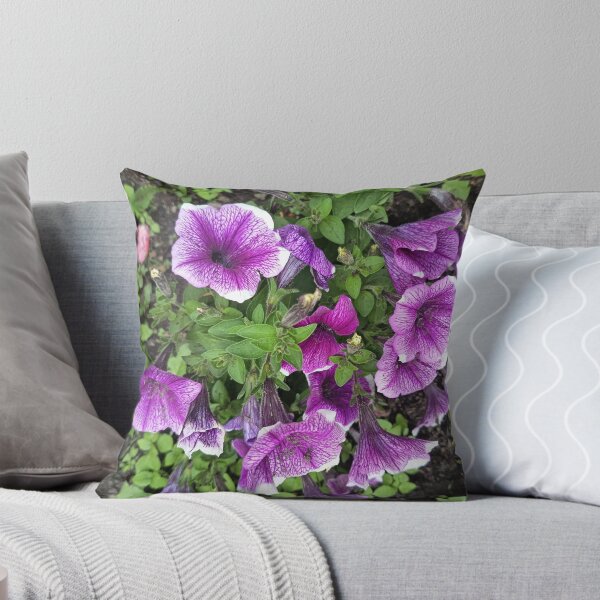 Item preview, Purple petunia flowers blooming in a garden designed and sold by PhuongVoArt.
