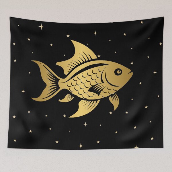 Item preview, Golden Fish Celestial Night Sky Design designed and sold by Sophie's Favorites.