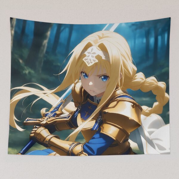 Item preview, Alice Zuberg Sword Art Online Forest Knight In Blue And Gold designed and sold by MicaheHaffner.
