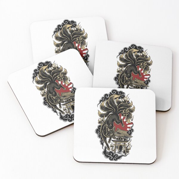 Item preview, Kitsune Shrine Eclipse Japanese Tattoo designed and sold by Irezumiya.