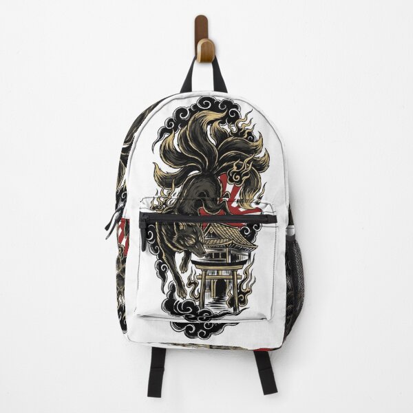 Item preview, Kitsune Shrine Eclipse Japanese Tattoo designed and sold by Irezumiya.