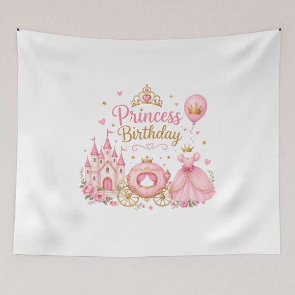 Item preview, Princess Birthday Girl Pink Cute Castle Carriage Party Design designed and sold by thBirthday.