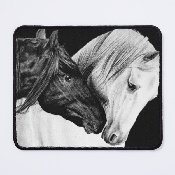 Item preview, Soulmates - Black and White Horse Drawing designed and sold by BoyanVBart.