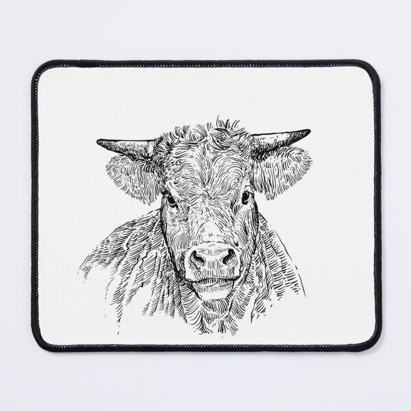 Item preview, Cow face line art sketch  designed and sold by midsketcher.