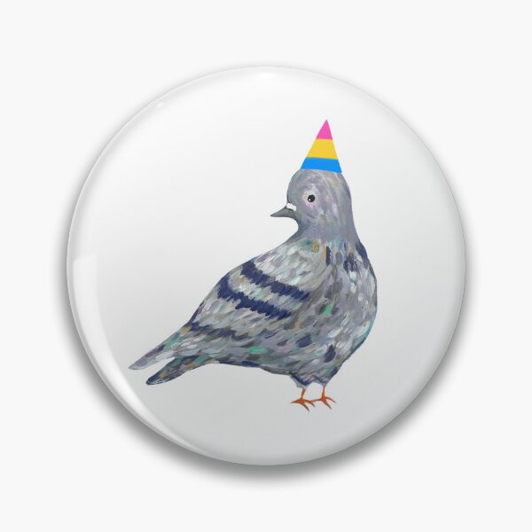 Item preview, pansexual party hat pigeon designed and sold by lemonfern.