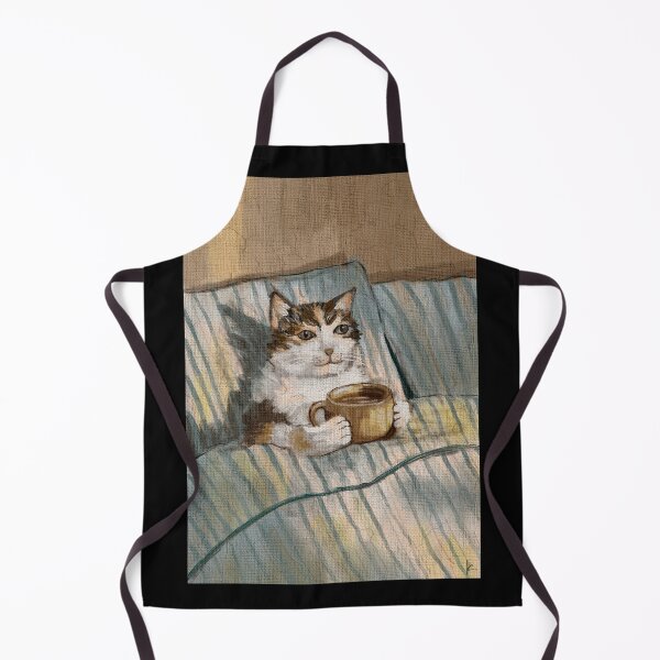 Item preview, Cozy Cat Drinking Coffee in Bed designed and sold by LafinaArt.
