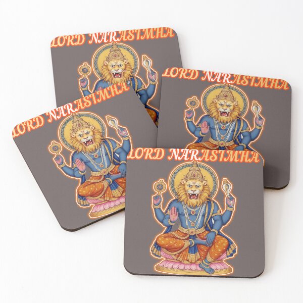 Item preview, Lord Narasimha – Divine Protector of Dharma | Hindu Spiritual Art designed and sold by VeenaArtStudio.