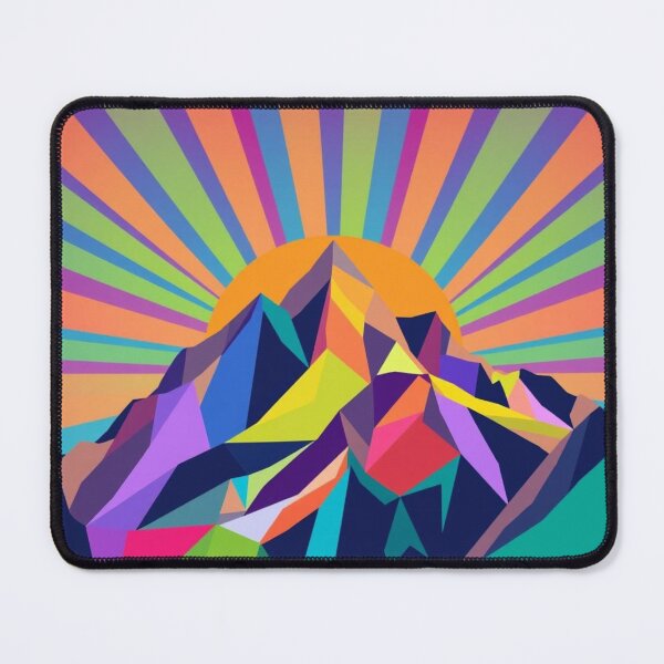 Item preview, Vibrant Geometric Mountain Sunrise - Colorful Polygonal Landscape Art designed and sold by EllDAV777.