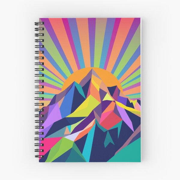 Item preview, Vibrant Geometric Mountain Sunrise - Colorful Polygonal Landscape Art designed and sold by EllDAV777.
