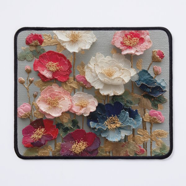 Item preview, Elegant Textured Impasto Floral Art Gold Accents designed and sold by colorful-white.
