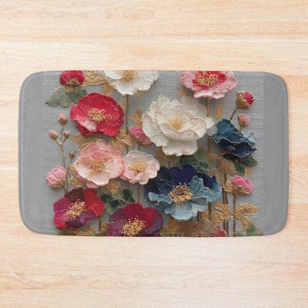 Item preview, Elegant Textured Impasto Floral Art Gold Accents designed and sold by colorful-white.