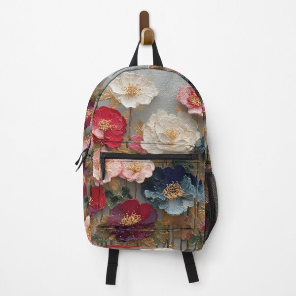 Item preview, Elegant Textured Impasto Floral Art Gold Accents designed and sold by colorful-white.