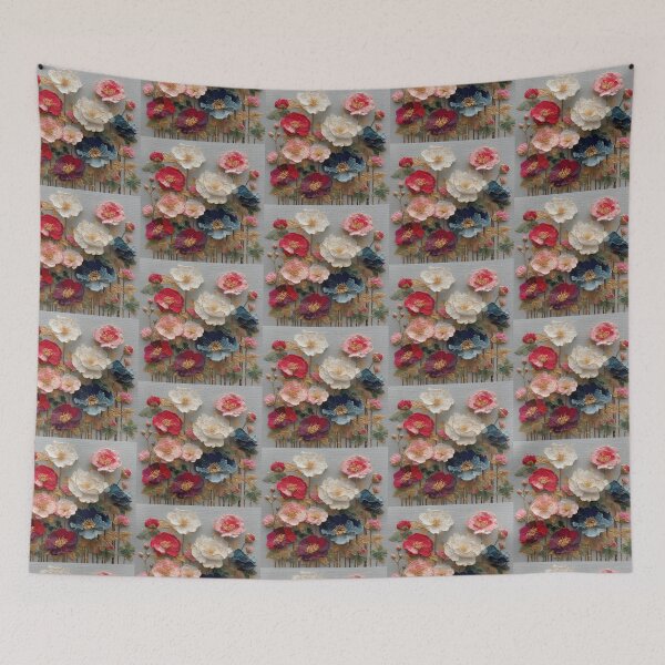 Item preview, Elegant Textured Impasto Floral Art Gold Accents designed and sold by colorful-white.