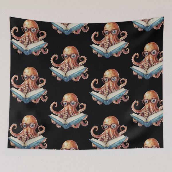 Item preview, Octopus Reading Book Reader Octopus Bookworm Ocean Animal designed and sold by LokivirArt.