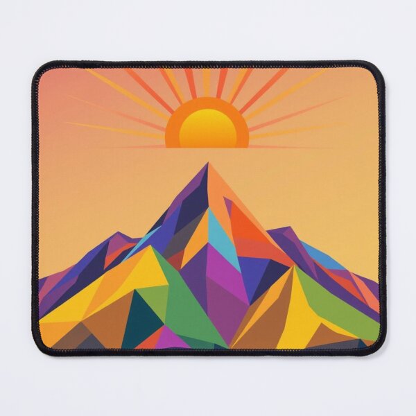 Item preview, Vibrant Geometric Mountain Sunrise Polygon Art designed and sold by EllDAV777.