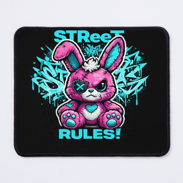 Item preview, Street Rules Punk Bunny Graffiti Art – Cute Rebel Rabbit Urban Streetwear Design designed and sold by DEVLUSH.
