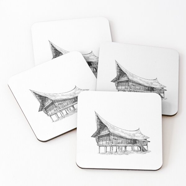 Item preview, Beautiful Indonesia Malay traditional house sketch  designed and sold by midsketcher.
