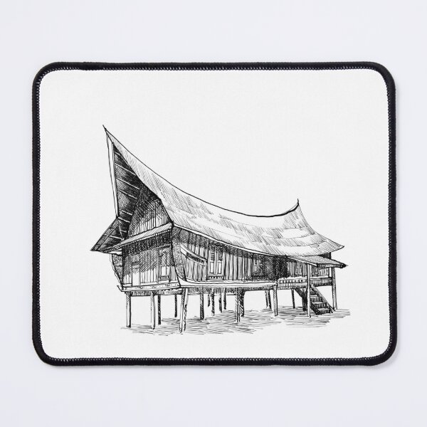 Item preview, Beautiful Indonesia Malay traditional house sketch  designed and sold by midsketcher.