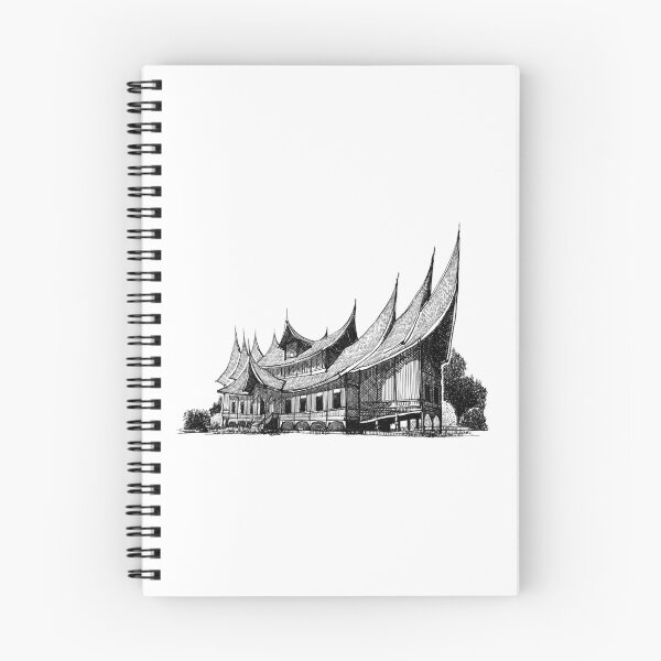 Item preview, Traditional house called Istana Pagaruyuang sketch  designed and sold by midsketcher.