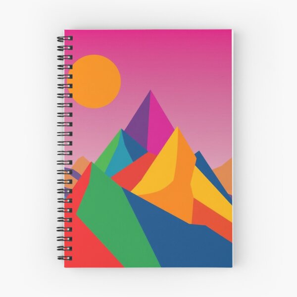 Item preview, Vibrant Geometric Mountain Sunrise – Colorful Abstract Landscape Art designed and sold by EllDAV777.