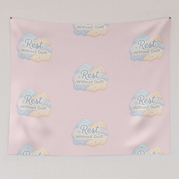 Item preview, Rest Without Guilt Pastel Typography designed and sold by VibeShift Studio.