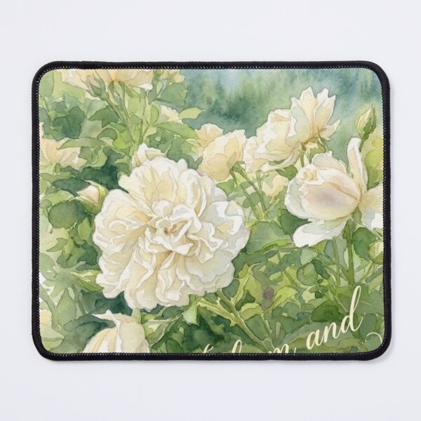 Item preview, White Roses in Bloom: Bloom and Happy designed and sold by Tingmade Studio.