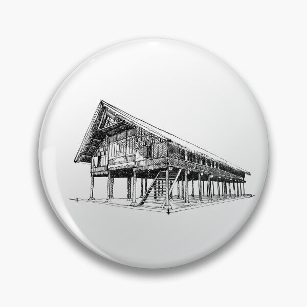 Item preview, Traditional house sketch called Krong Bade designed and sold by midsketcher.