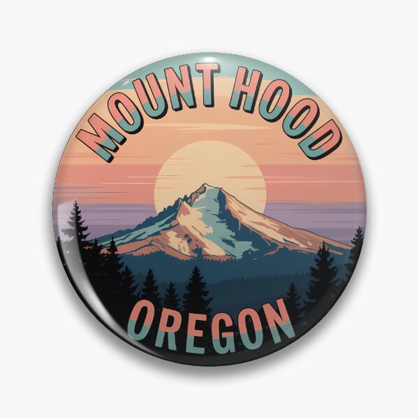 Item preview, Retro Sunset Mount Hood Oregon Sticker designed and sold by Horizon Tales.
