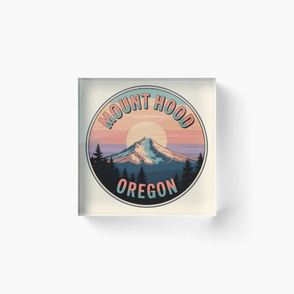 Item preview, Retro Sunset Mount Hood Oregon Sticker designed and sold by Horizon Tales.