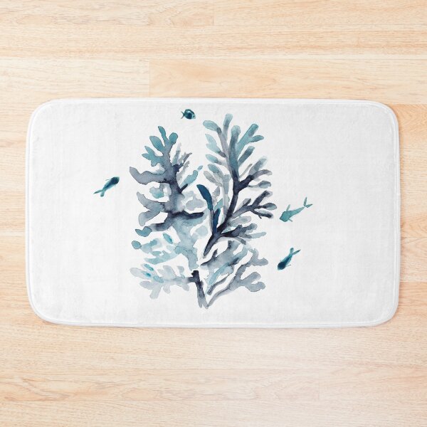 Item preview, calm coral - watercolour painting in blue tones designed and sold by RPrince1.