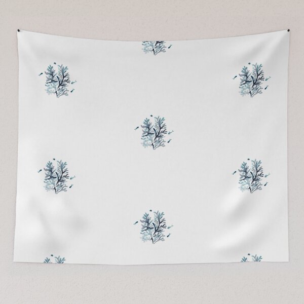 Item preview, calm coral - watercolour painting in blue tones designed and sold by RPrince1.