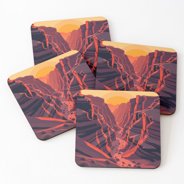 Item preview, Red Canyon Sunset Landscape Illustration designed and sold by EllDAV777.