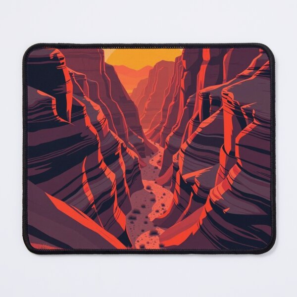 Item preview, Red Canyon Sunset Landscape Illustration designed and sold by EllDAV777.