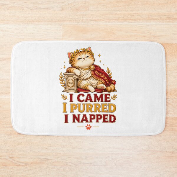 Item preview, I Came I Purred I Napped Funny Cat Sticker designed and sold by MoodCats.