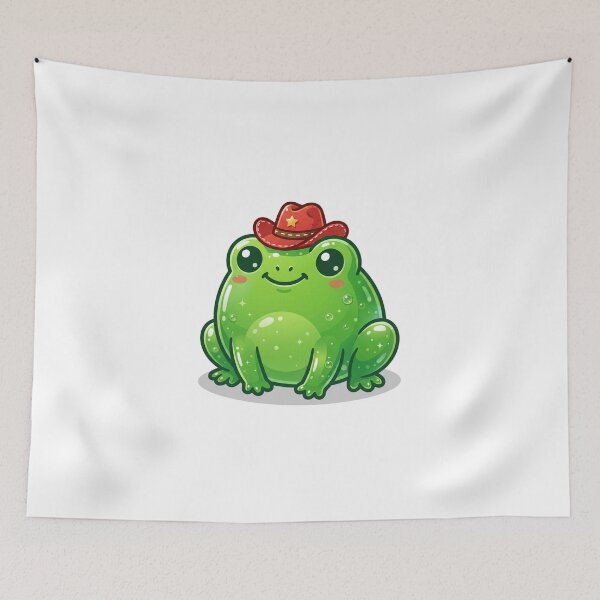 Item preview, Jelly Green Frog Cute Cowboy Illustration designed and sold by ryanguas.