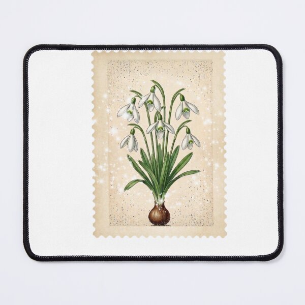 Item preview, Vintage Snowdrop Flower Stamp - Aesthetic Botanical Art designed and sold by Atlasoloji.