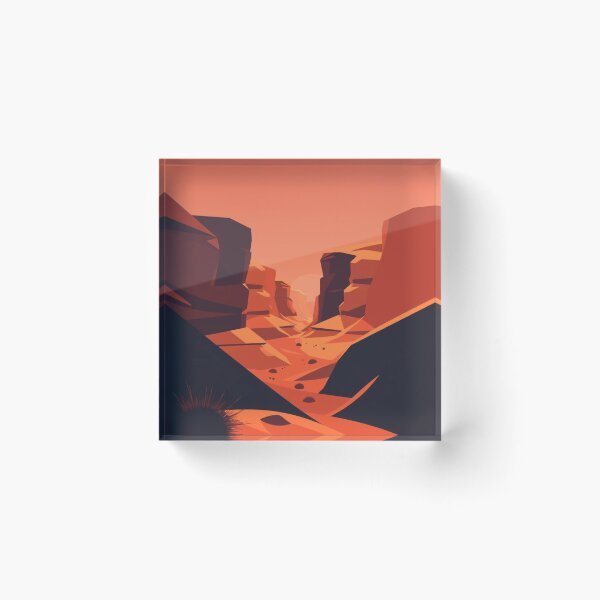Item preview, Geometric Desert Canyon Sunset - Polygonal Landscape Art Print designed and sold by EllDAV777.