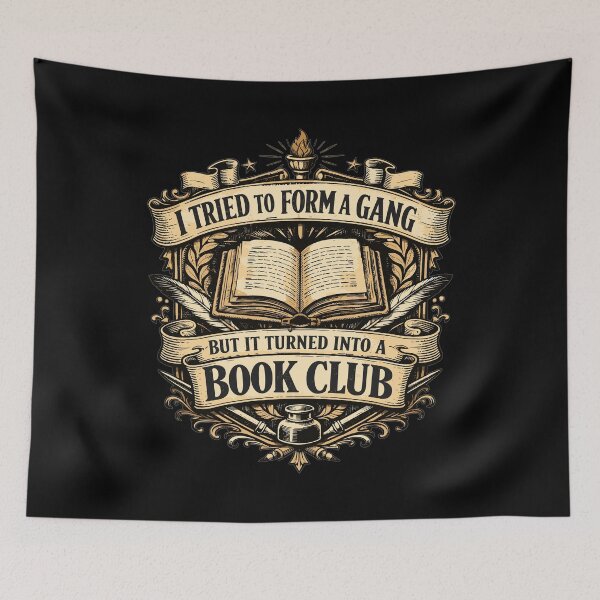 Item preview, Vintage Book Club crest – Gang slogan shirt designed and sold by Pineapple-Tree.